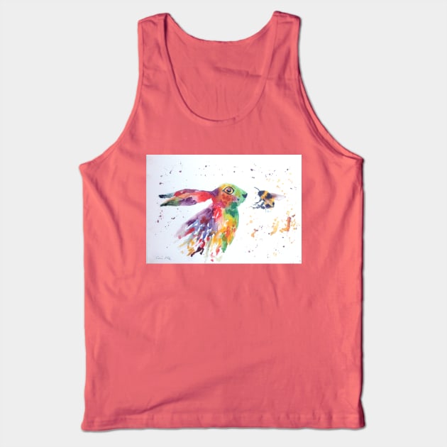 Colourful Hare and a Bumble bee Tank Top by Casimirasquirkyart